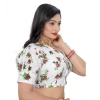 Women's Cotton Blend Floral Readymade Blouse (Green, Size: Free Size)