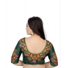 Women's Malai Silk Floral Readymade Blouse (Green, Size: Free Size) Women's Malai Silk Floral Readymade Blouse (Green, Size: Free Size)