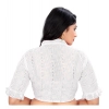 Women's Cotton Blend Checks Readymade Blouse (White, Size: Free Size) Women's Cotton Blend Checks Readymade Blouse (White, Size: Free Size)