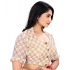 Women's Cotton Blend Checks Readymade Blouse (Beige, Size: Free Size) Women's Cotton Blend Checks Readymade Blouse (Beige, Size: Free Size)
