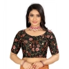 Women's Satin Floral Readymade Blouse (Black, Size: Free Size) Women's Satin Floral Readymade Blouse (Black, Size: Free Size)