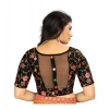 Women's Satin Floral Readymade Blouse (Black, Size: Free Size) Women's Satin Floral Readymade Blouse (Black, Size: Free Size)