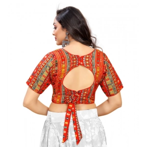 Generic Women's Cotton Blend Plain Readymade Blouse (Red, Size: Free Size)