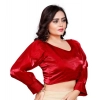 Women's Organza Plain Readymade Blouse (Red, Size: Free Size) Women's Organza Plain Readymade Blouse (Red, Size: Free Size)