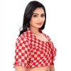 Women's Cotton Blend Checks Readymade Blouse (Red, Size: Free Size) Women's Cotton Blend Checks Readymade Blouse (Red, Size: Free Size)