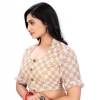 Women's Cotton Blend Checks Readymade Blouse (Beige, Size: Free Size) Women's Cotton Blend Checks Readymade Blouse (Beige, Size: Free Size)