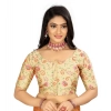 Women's Satin Floral Readymade Blouse (Beige, Size: Free Size) Women's Satin Floral Readymade Blouse (Beige, Size: Free Size)