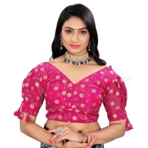 Generic Women's Jimmy Choo Embroidery Readymade Blouse (Pink, Size: Free Size)