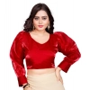 Women's Organza Plain Readymade Blouse (Red, Size: Free Size) Women's Organza Plain Readymade Blouse (Red, Size: Free Size)