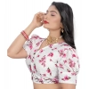 Women's Cotton Blend Floral Readymade Blouse (Pink, Size: Free Size) Women's Cotton Blend Floral Readymade Blouse (Pink, Size: Free Size)