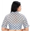 Women's Cotton Blend Checks Readymade Blouse (Grey, Size: Free Size) Women's Cotton Blend Checks Readymade Blouse (Grey, Size: Free Size)