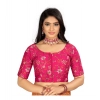 Women's Satin Floral Readymade Blouse (Pink, Size: Free Size) Women's Satin Floral Readymade Blouse (Pink, Size: Free Size)