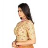 Women's Satin Floral Readymade Blouse (Beige, Size: Free Size) Women's Satin Floral Readymade Blouse (Beige, Size: Free Size)