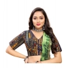 Women's Cotton Blend Plain Readymade Blouse (Navy Blue, Size: Free Size)