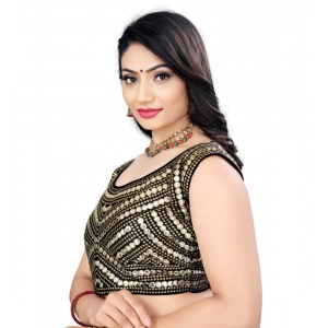 Generic Women's Phantom Embroidery Readymade Blouse (Black, Size: Free Size)