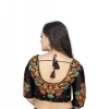 Women's Malai Silk Floral Readymade Blouse (Black, Size: Free Size)