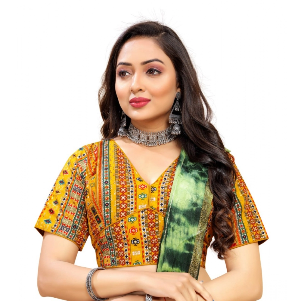 Women's Cotton Blend Plain Readymade Blouse (Mustard, Size: Free Size) Women's Cotton Blend Plain Readymade Blouse (Mustard, Size: Free Size)