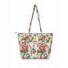 Women's Faux Leather Printed Tote Bag (White Orang) Women's Faux Leather Printed Tote Bag (White Orang)