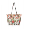 Women's Faux Leather Printed Tote Bag (White Orang) Women's Faux Leather Printed Tote Bag (White Orang)