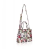 Women's Faux Leather Printed Handheld Bag (White Pink) Women's Faux Leather Printed Handheld Bag (White Pink)