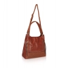 Women's Faux Leather Textured Tote Bag (Brown)