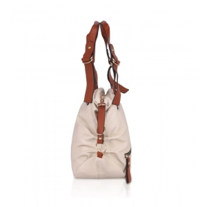 Generic Women's Faux Leather Solid Tote Bag (White)
