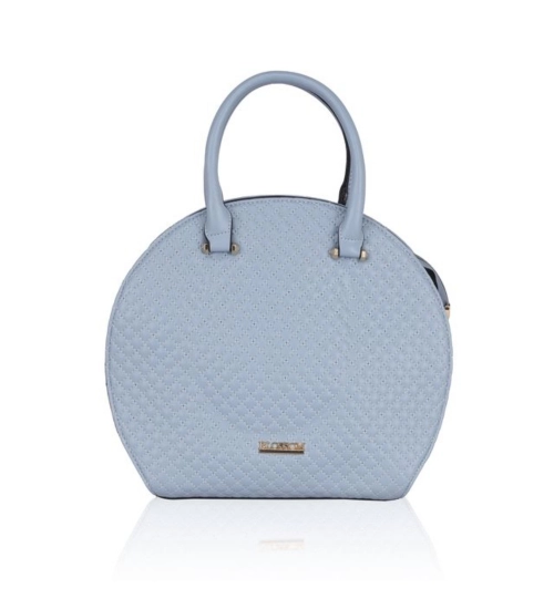 Women's Faux Leather Printed Adjustable Long Belt Handbag (Blue)