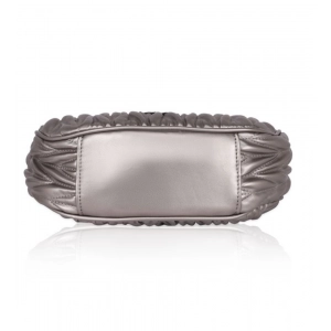 Generic Women's Faux Leather Textured Handbag (Silver Grey)