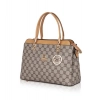 Women's Faux Leather Printed Handbag (Camel)