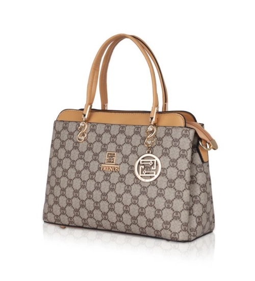 Women's Faux Leather Printed Handbag (Camel) Women's Faux Leather Printed Handbag (Camel)