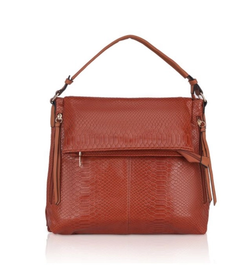 Women's Faux Leather Textured Sling Bag (Brown )