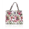 Women's Faux Leather Printed Handheld Bag (White Pink) Women's Faux Leather Printed Handheld Bag (White Pink)