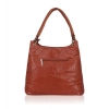 Women's Faux Leather Textured Tote Bag (Brown)