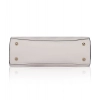 Women's Faux Leather Textured Adjustable Long Belt Handbag (White)