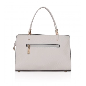 Generic Women's Faux Leather Textured Adjustable Long Belt Handbag (White)