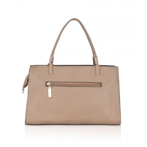 Generic Women's Faux Leather Textured Adjustable Long Belt Handbag (Khaki)