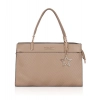 Women's Faux Leather Textured Adjustable Long Belt Handbag (Khaki)