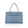 Women's Faux Leather Textured Adjustable Long Belt Handbag (Blue)