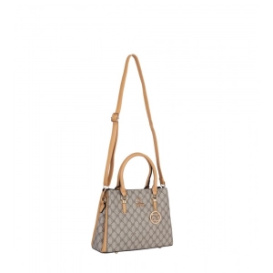 Generic Women's Faux Leather Printed Handbag (Camel)
