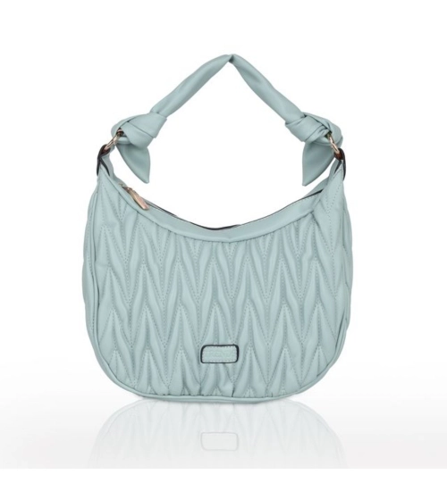 Women's Faux Leather Textured Handbag (Blue)