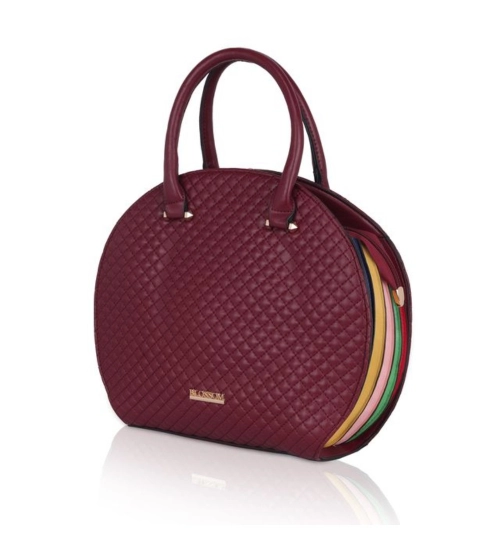 Women's Faux Leather Printed Adjustable Long Belt Handbag (Maroon) Women's Faux Leather Printed Adjustable Long Belt Handbag (Maroon)