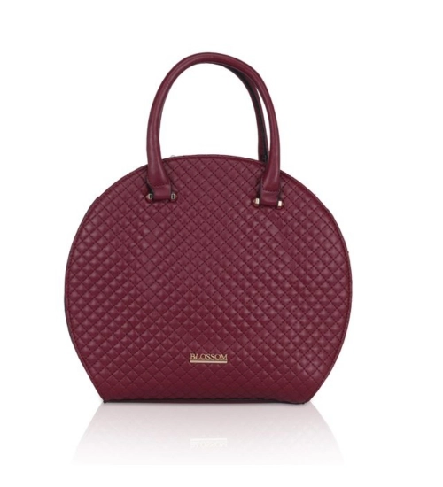 Women's Faux Leather Printed Adjustable Long Belt Handbag (Maroon)