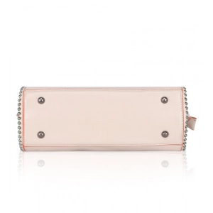 Generic Women's Faux Leather Metal Beads Handbag (Pink)