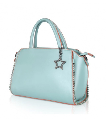 Women's Faux Leather Metal Beads Handbag (Green)