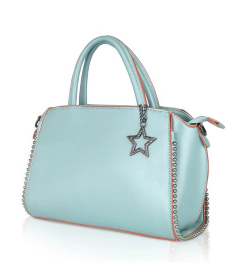 Women's Faux Leather Metal Beads Handbag (Green)