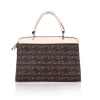 Women's Faux Leather Printed Handbag (Beige)