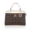 Women's Faux Leather Printed Handbag (Beige)
