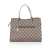 Women's Faux Leather Printed Handbag (Beige)
