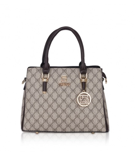 Women's Faux Leather Printed Handbag (Coffee)