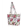 Women's Faux Leather Printed Tote Bag (White Pink) Women's Faux Leather Printed Tote Bag (White Pink)